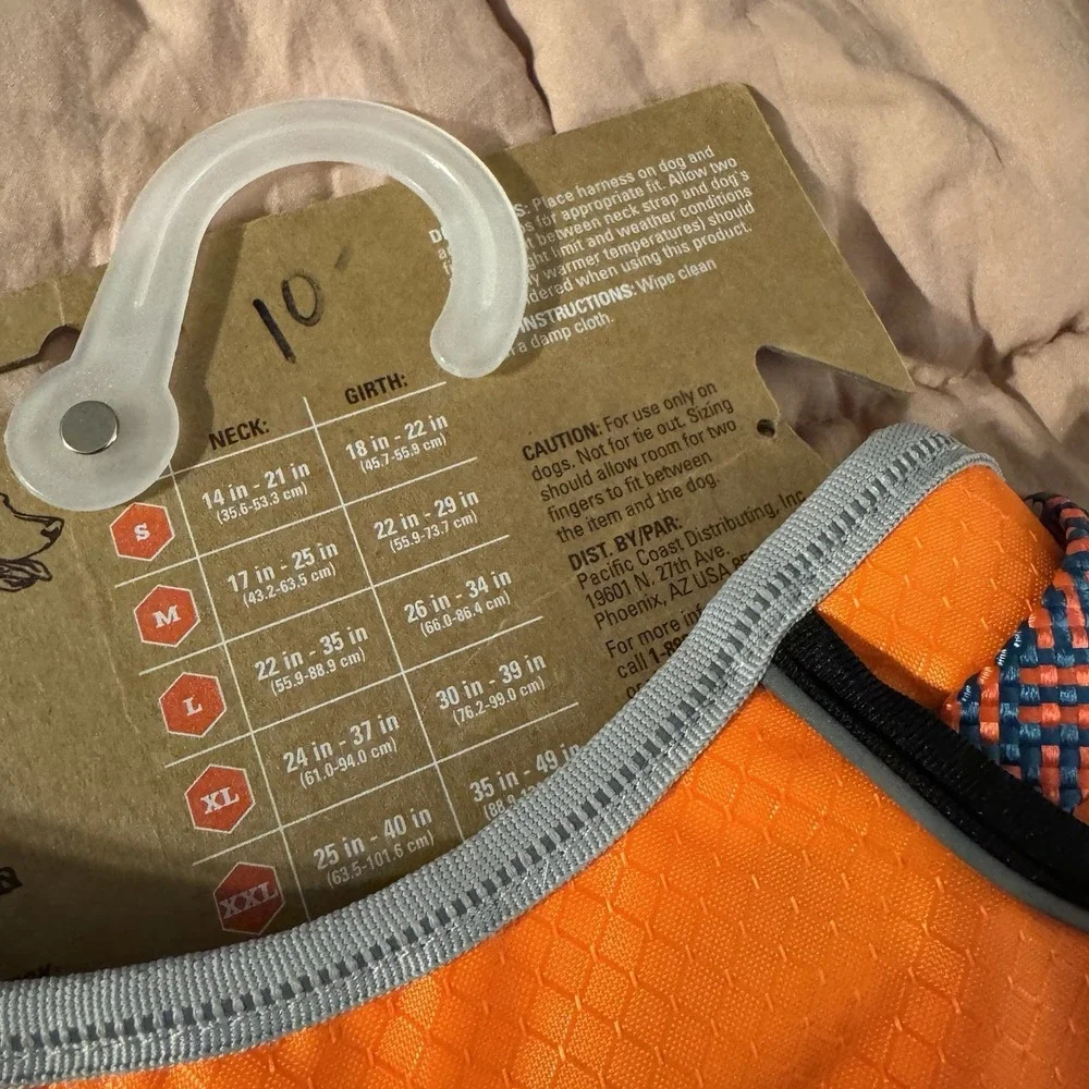 Dog‎ Puppy Arcadia Trail Small Harness Lift Handle Reflective Safety Orange NWT